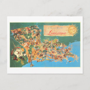 Postale Carte touristique vintage de Louisiane