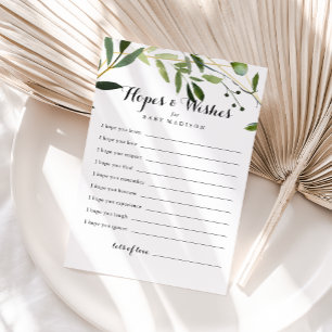 Postale Carte Tropical Green Baby shower d'espoirs et de v