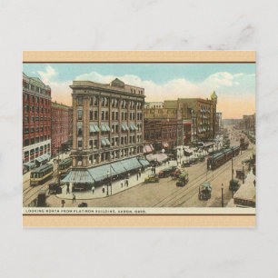 Postale Carte vintage Akron Ohio Travel Post