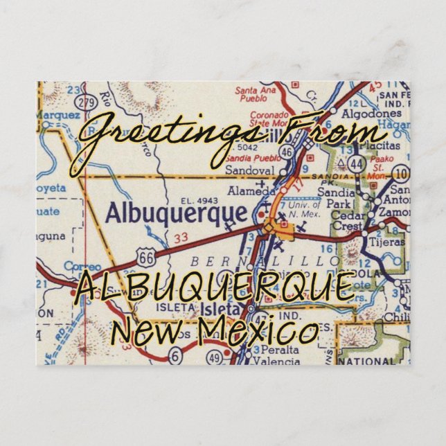 Postale Carte Vintage Albuquerque NM (Devant)