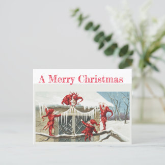 Postale Carte vintage avec gnomes