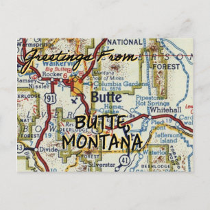 Postale Carte Vintage Butte Montana