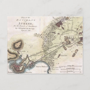 Postale Carte vintage d'Athènes (1784)