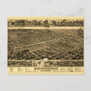 Postale Carte vintage de Birmingham, Alabama (1885)