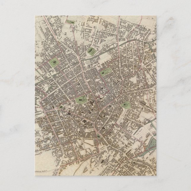 Postale Carte vintage de Birmingham Angleterre (1839) (Devant)