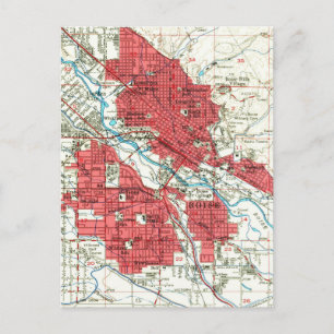 Postale Carte vintage de Boise Idaho (1954)