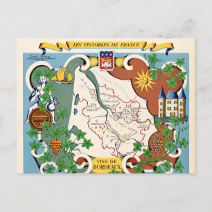 Postale Carte Vintage de Bordeaux, France