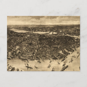 Postale Carte vintage de Boston (1905) (2)