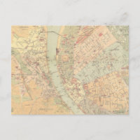 Carte vintage de Budapest Hongrie (1884)