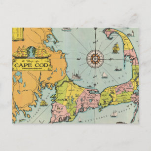 Postale Carte vintage de Cape Cod