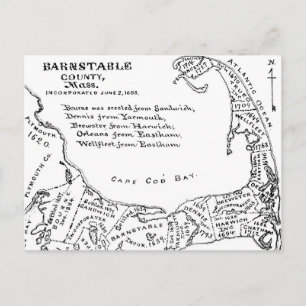 Postale Carte vintage de Cape Cod (1890)