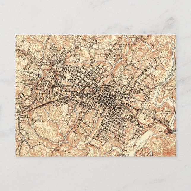 Postale Carte vintage de Charlottesville Virginie (1960) (Devant)