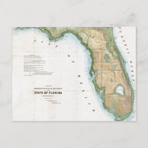 Postale Carte vintage de Floride (1848)