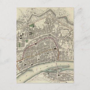 Postale Carte vintage de Francfort Allemagne (1837)