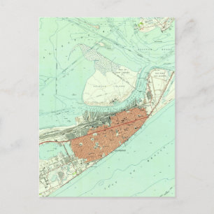 Postale Carte vintage de Galveston Texas (1954) 3