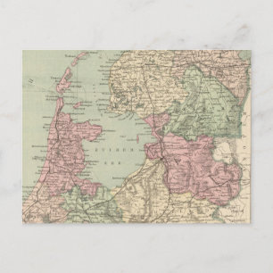 Postale Carte vintage de Hollande (1873)