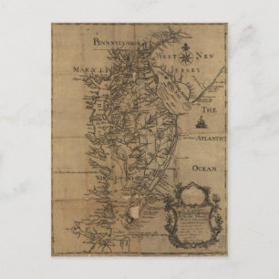 Postale Carte vintage de la baie de Chesapeake (1778)