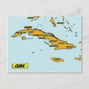 Postale Carte vintage De La Bande Dessinée De Cuba