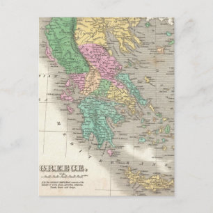 Postale Carte vintage de la Grèce (1827)