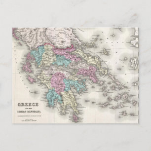 Postale Carte vintage de la Grèce (1855)
