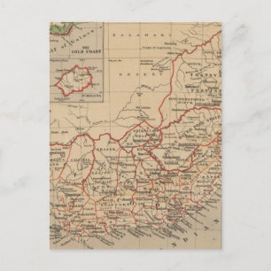 Postale Carte vintage de l'Afrique du Sud (1880)