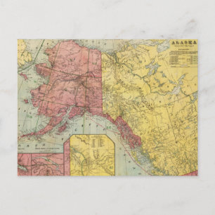 Postale Carte vintage de l'Alaska et du Canada (1901)