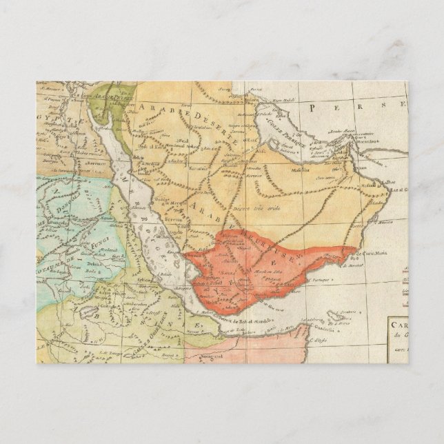Postale Carte vintage de l'Arabie saoudite (1780) (Devant)