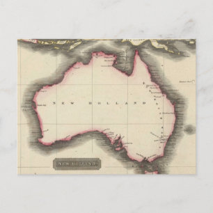 Postale Carte vintage de l'Australie (1817)