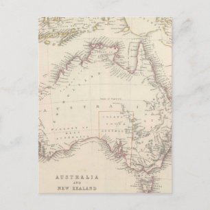 Postale Carte vintage de l'Australie (1848)