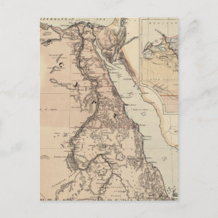 Postale Carte vintage de l'Egypte et du Nil (1885)