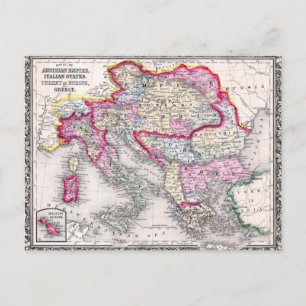 Postale Carte vintage de l'Europe Autriche Italie Turquie 