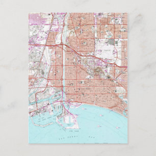 Postale Carte vintage de Long Beach California (1964)