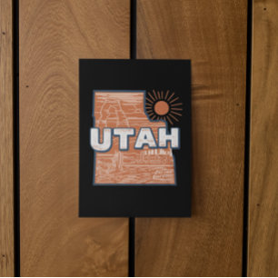 Postale Carte vintage de l'Utah - Carte de voyage rétro US