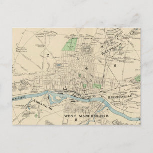 Postale Carte vintage de Manchester NH (1892)
