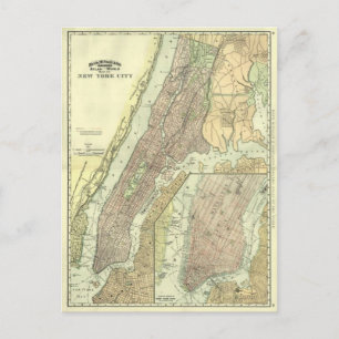Postale Carte vintage de New York City Manhattan