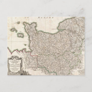 Postale Carte vintage de Normandie (1771)