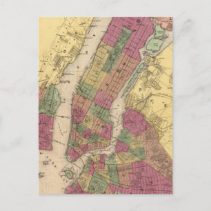 Postale Carte vintage de NYC et Brooklyn (1868)