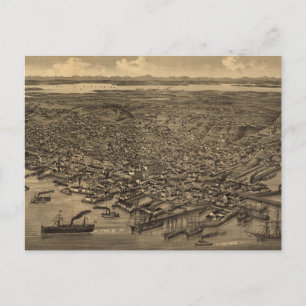 Postale Carte vintage de Seattle (1884)
