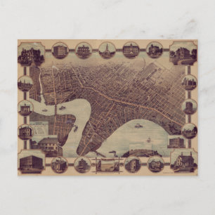Postale Carte vintage de Winnipeg Canada (1884)