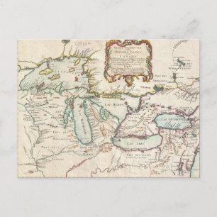 Postale Carte vintage des Grands Lacs