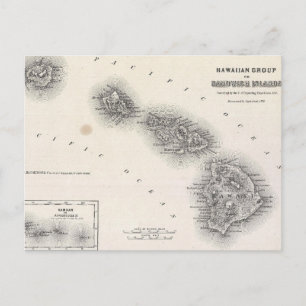 Postale Carte vintage d'Hawaï et de la Nouvelle-Zélande (1