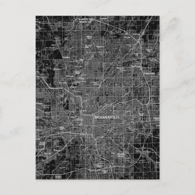 Postale Carte vintage d'Indianapolis (Devant)
