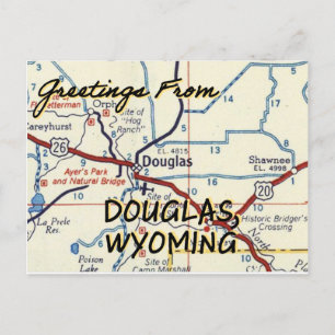 Postale Carte Vintage Douglas Wyoming