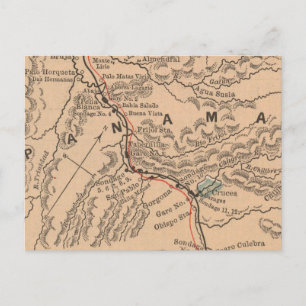 Postale Carte vintage du canal de Panama (1885)