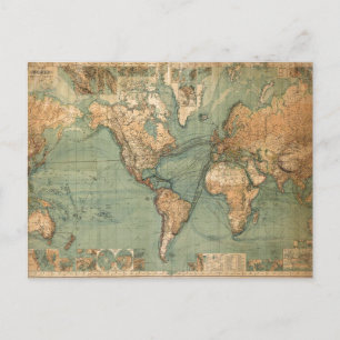 Postale Carte vintage du monde antique