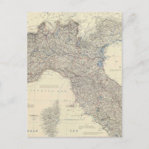 Postale Carte vintage du nord de l'Italie (1861)
