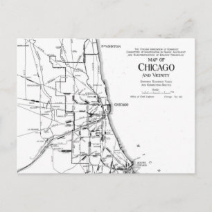 Postale Carte vintage du réseau ferroviaire de Chicago (19