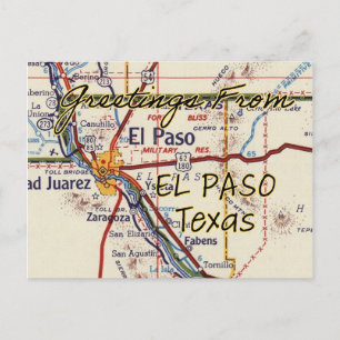 Postale Carte Vintage El Paso TX
