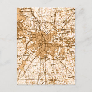 Postale Carte vintage Fort worth