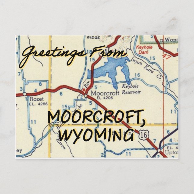Postale Carte Vintage Moorcroft Wyoming (Devant)